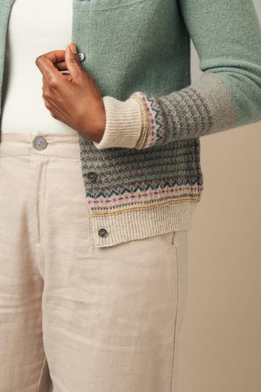 Preview: Cardigan Alpine Classic Sage von Eribé of Scotland